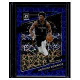 Anthony Edwards Blue Lazer Prizm 2021-22 Donruss Optic #83 Minnesota Timberwolves Basketball Card