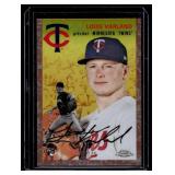 Louis Varland RC Refractor/752023Topps Chrome #115 Numbered 06/75 Minnesota Twins Baseball Card