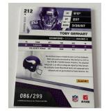 Toby Gerhart Auto Multi-Relic RC /299 2010 Absolute Memorabilia Rookie Premiere #212 Numbered 086/299 Minnesota Vikings Football Card