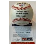 Ernie Banks Auto Ball PSA COA Rawlings ONLB White Baseball