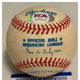 Wade Boggs Auto Ball PSA COA Rawlings OALB Budig Baseball