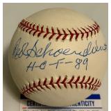 Red Schoendienst Auto Ball PSA COA Inscribed "H-O-F-89" Rawlings ONLB Baseball