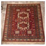 LL-FR - Handwoven Geometric Oriental Rug 75" x 95"