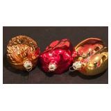 LL-CL - Set of 12 Kurt S. Adler Handcrafted West German Fruit and Vegetable Glass Ornaments in Basket