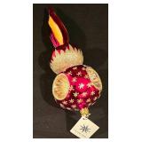 LL-CL - Christopher Radko Glass Christmas Tree Topper Ornament 11 Inch Red and Gold