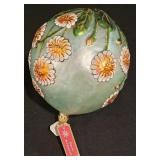 LL-CL - Set of 3 Slavic Treasures Handmade Floral Glass Ornaments, 5 Inch