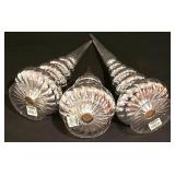 LL-CL - Set of 3 Smith & Hawken Silver Glass Christmas Trees