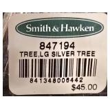 LL-CL - Set of 3 Smith & Hawken Silver Glass Christmas Trees