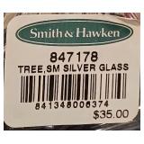 LL-CL - Set of 3 Smith & Hawken Silver Glass Christmas Trees
