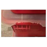 LL-CL - Set of 3 Red Storage Totes with Lids and 1 Holiday Wreath Storage Box
