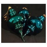 LL-C - Set of 7 Department 56 Handblown Glass Holiday Ornaments 9.5 Inch Tall