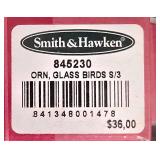 LL-CL - Smith & Hawken Glass Bird and Garden Animal Ornaments Set of 9 in Original Boxes