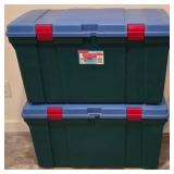 LL-CL - Set of 2 Rubbermaid RoughTote 27 Gallon Storage Containers