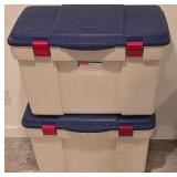 LL-CL - Set of 2 Rubbermaid Heavy Duty Storage Totes 18x37.5x19.5 in