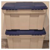 LL-CL - Set of 2 Rubbermaid Heavy Duty Storage Totes 18x37.5x19.5 in