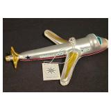 LL-CL - Rare Christopher Radko Italian Glass Airplane Ornament