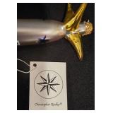 LL-CL - Rare Christopher Radko Italian Glass Airplane Ornament
