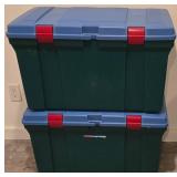 LL-FR - Set of 2 27-Gallon Heavy Duty Plastic Storage Totes with Lids