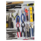 G - Large Hand Tool Assortment Including Pliers, Screwdrivers, Wrenches, Crimpers, and Level