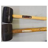 G - Hand Tool Lot with 3 Masterforce Hand Saws, Mallets, Hammers, and Metal Square