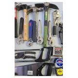 G - Large Hand Tool Collection Including Hammers, Wrenches, Screwdrivers, and Saws