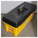 G - Workforce Yellow and Black Plastic Tool Box with Carry Tray