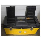 G - Workforce Yellow and Black Plastic Tool Box with Carry Tray