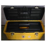 G - Workforce Yellow and Black Plastic Tool Box with Carry Tray