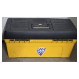 G - Workforce Yellow and Black Plastic Tool Box with Carry Tray