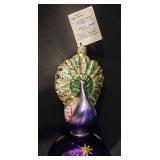 LL-CL - Christopher Radko Peacock Glass Christmas Ornament