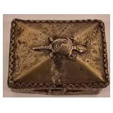 LL-CL - Decorative Bronze Buddha Bust, Cast Iron Pine Cone Candle Holder, and Brass Betel Box Set