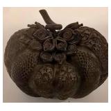 LL-CL - Vintage Brass Betel Box with Ornate Design, Indian or Cambodian