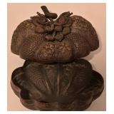 LL-CL - Vintage Brass Betel Box with Ornate Design, Indian or Cambodian