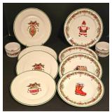 LL-TR - Traditions by Christopher Radko Holiday Celebration 8 Salad Plates and 2 Ramekins