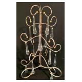 LL-TR - Metal Tabletop Ornament Stand with 29 Glass Teardrop Crystals