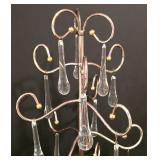 LL-TR - Metal Tabletop Ornament Stand with 29 Glass Teardrop Crystals