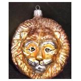 LL-TR - Christopher Radko Glass Lion Face Christmas Ornament