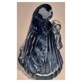 LL-TR - Holiday and Decorative Collectibles Lot: Framed Elephant, Sleigh, Candle, Snowman Ornament, Glass Angel