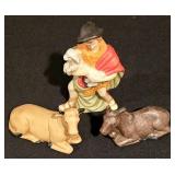 LL-TR - Ceramic Nativity Scene Set with Wood Stable - 11 Piece Holiday Display