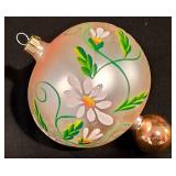 LL-TR - Set of 3 Vintage Hand-Painted Glass Christmas Ornaments