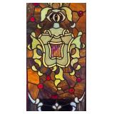 K - Stained Glass Panel with Wooden Frame
