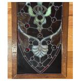 K - Stained Glass Panel with Wooden Frame