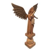 FR - Carved Mango Wood Angel Sculpture