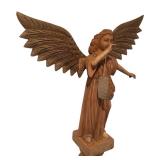FR - Carved Mango Wood Angel Sculpture