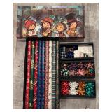 FR - Holiday Gift Wrapping Set with Paper Rolls, Bows, Tags and More