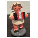 FR - German Erzgebirge Angel Musicians and Bluebird Figurines