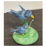 FR - German Erzgebirge Angel Musicians and Bluebird Figurines