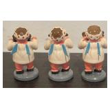 FR - German Erzgebirge Angel Musicians and Bluebird Figurines