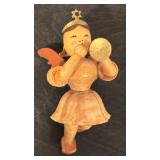 S - Set of 8 Blank Faltenrockengel Wooden Angel Ornaments
