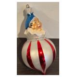 FR - Vintage Christopher Radko  Joey Clown Hand Blown Glass Ornament